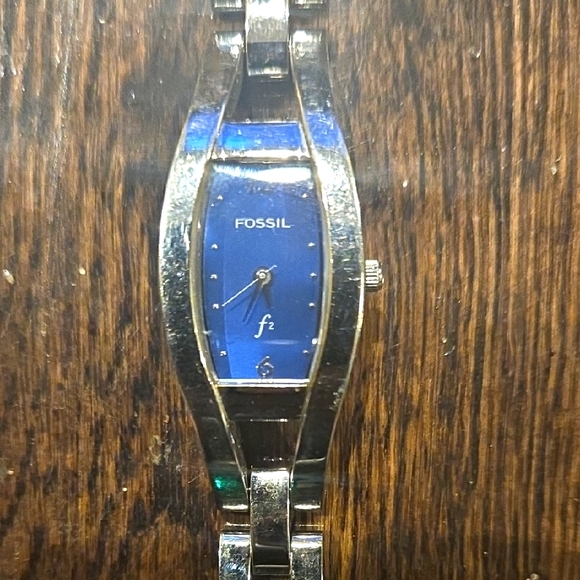Fossil Women's Silver and Blue Watch - Picture 1 of 5
